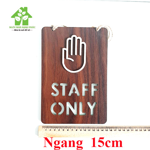 Bảng gỗ decor trang trí SHOP 🚀STAFF ONLY🚀 (tặng kem móc treo tường)