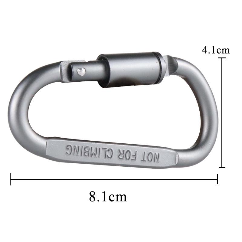 Móc khóa D nhôm 7cm vặn (Bạc)
