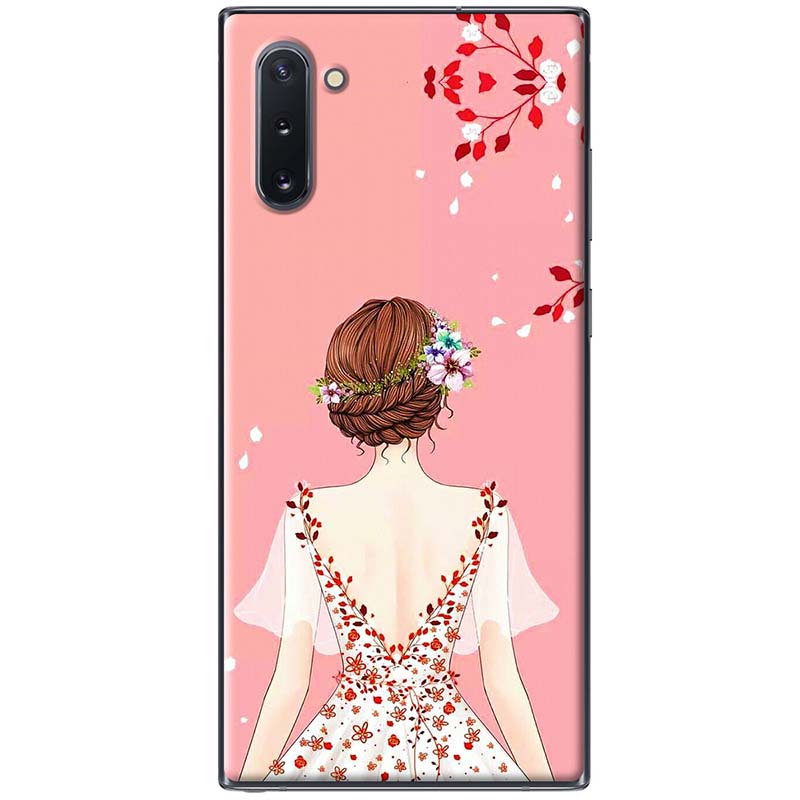 Ốp lưng dành cho samsung galaxy note 10, note 10 plus, note 10 lite, note 20, note 20 ultra mẫu cô gái áo hồng
