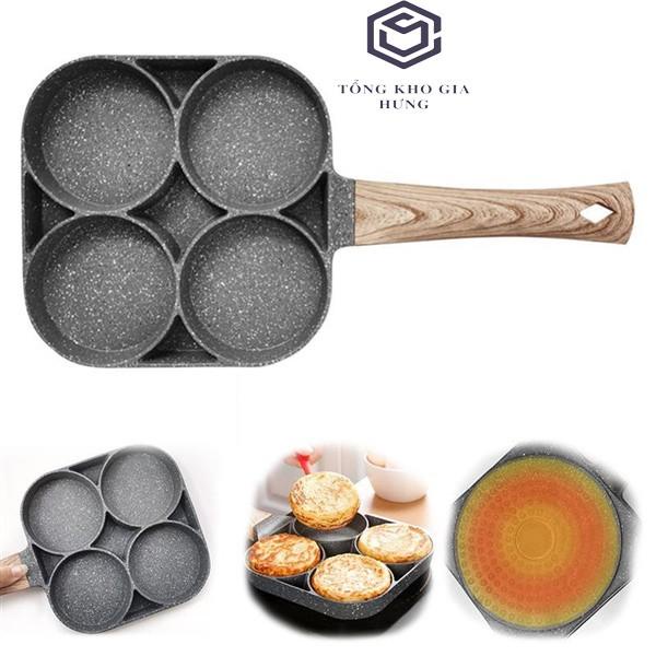 Chảo Rán Trứng Chống Dính 4 Lỗ Tròn, Chiên rán