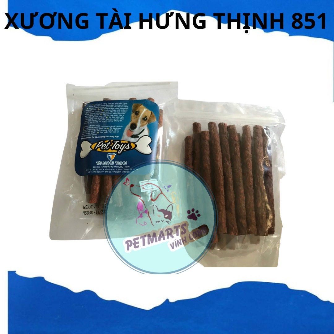 Bánh xương snack làm từ da bò cho chó TÀI HƯNG THỊNH MS 851 (14 cái) snack, bánh thưởng cho chó
