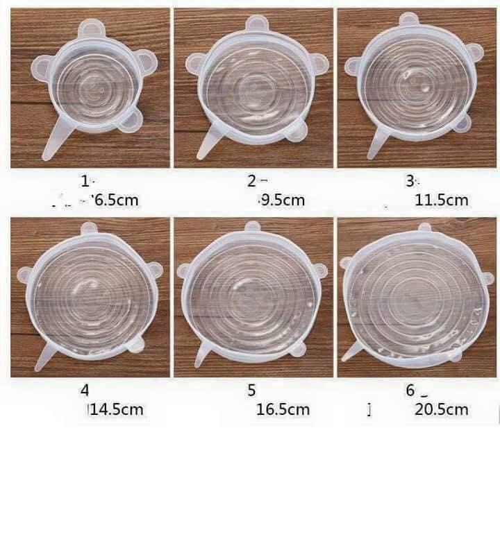 Bộ 6 Miếng Bọc Thực Phẩm Silicon Siêu Bền