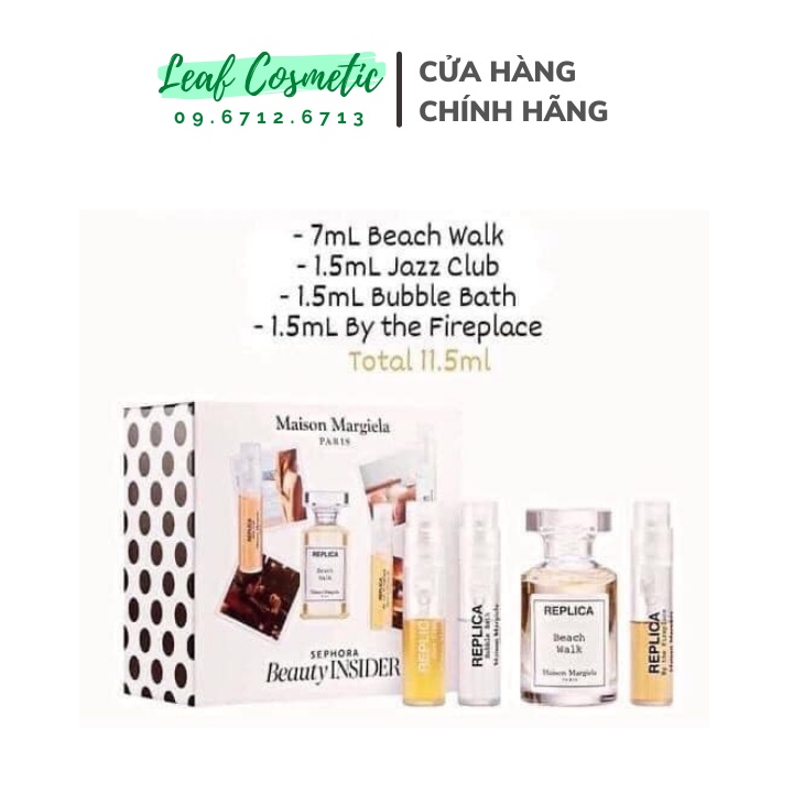 [ Sephora ] Set Nước Hoa Rep-lica Mini 4 Món - Nước Hoa Rep-lica Bubble Bath - Beach Walk 7ml