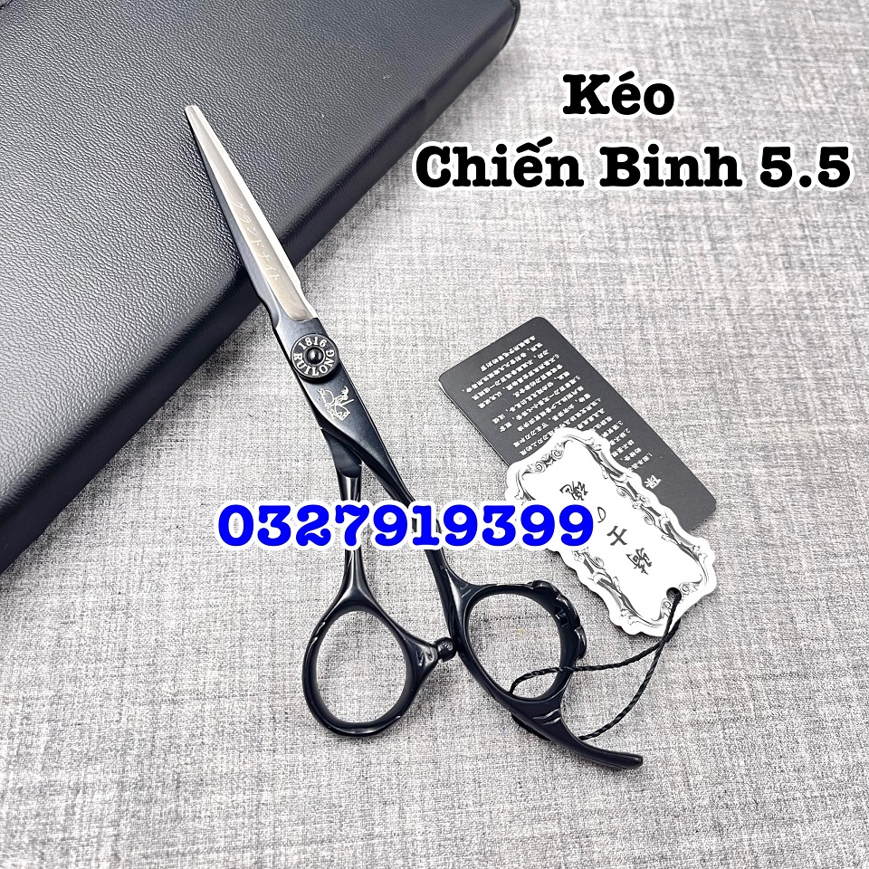 ShenQiShi Kéo cắt tóc Chiến Binh 5.5 in cao cấp Nhật Bản thép S440C độ cứng 62HRC lưỡi sắc bén thiết kế tay cầm tiện lợi