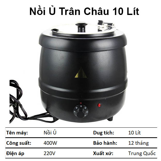 [HCM]Nồi Ủ Trân Châu 10L Vỏ Gang