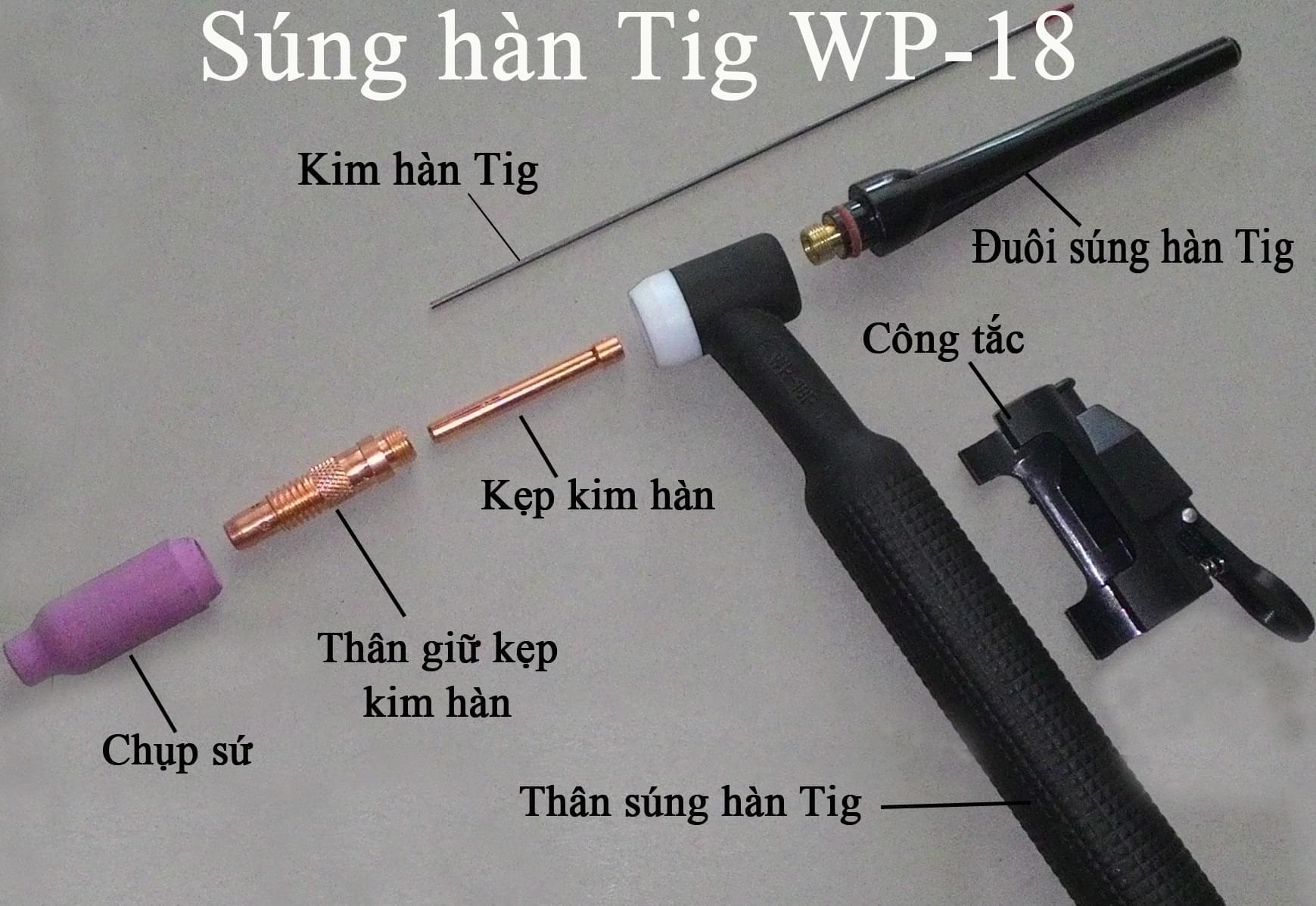 Tay mỏ Tig WP 18 - phụ kiện máy hàn tig