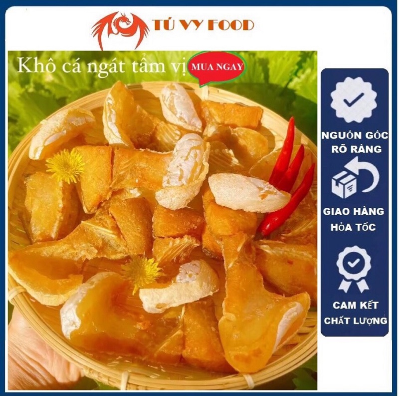 Khô cá ngát tẩm nghệ vàng cắt khúc không xương 1kg/ 500gram/ 250gram - khô cá ngát phơi 3 nắng
