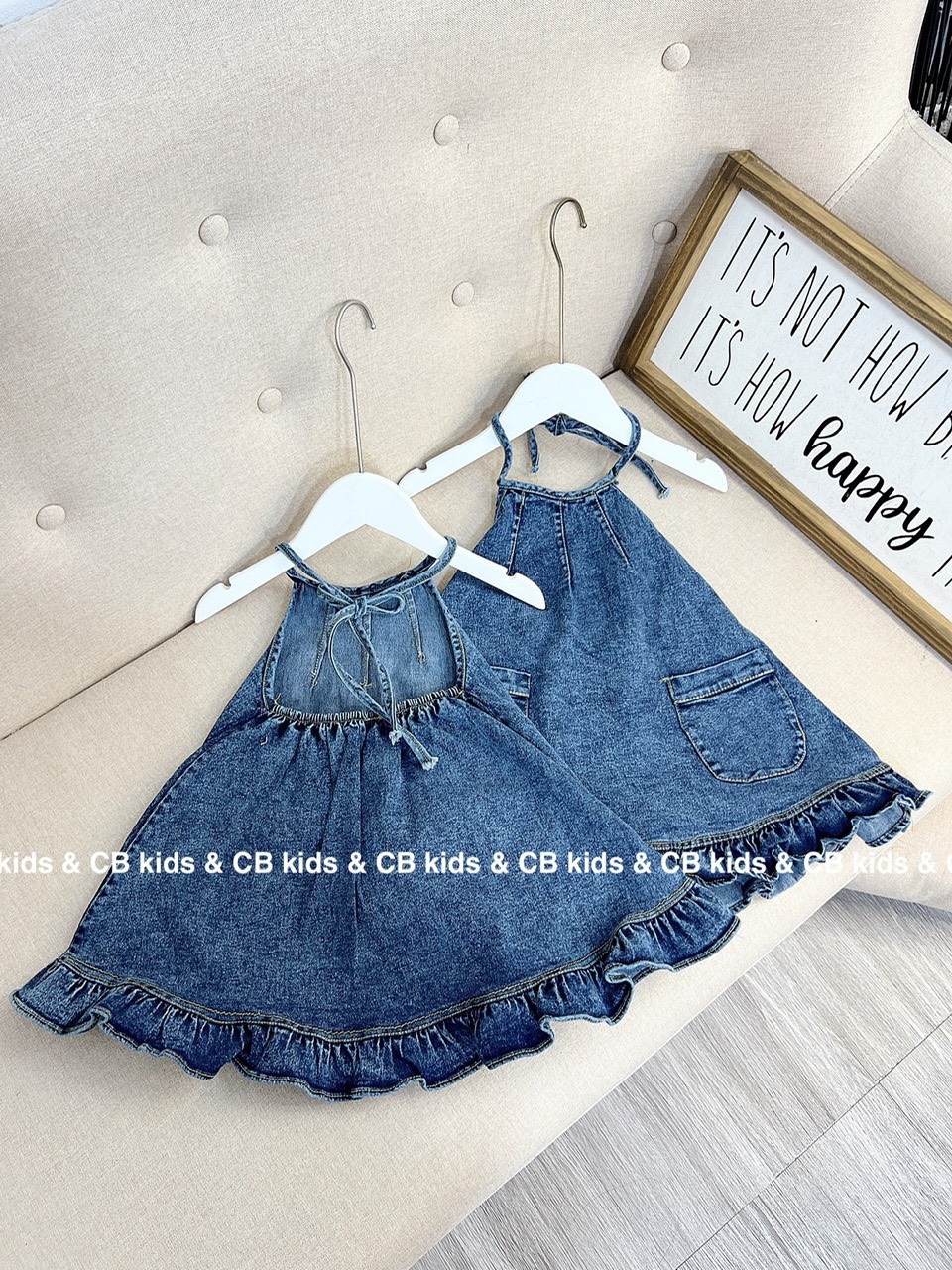 Size 8-25kg: váy jean sát nách siêu kute cho bé gái - vjsn