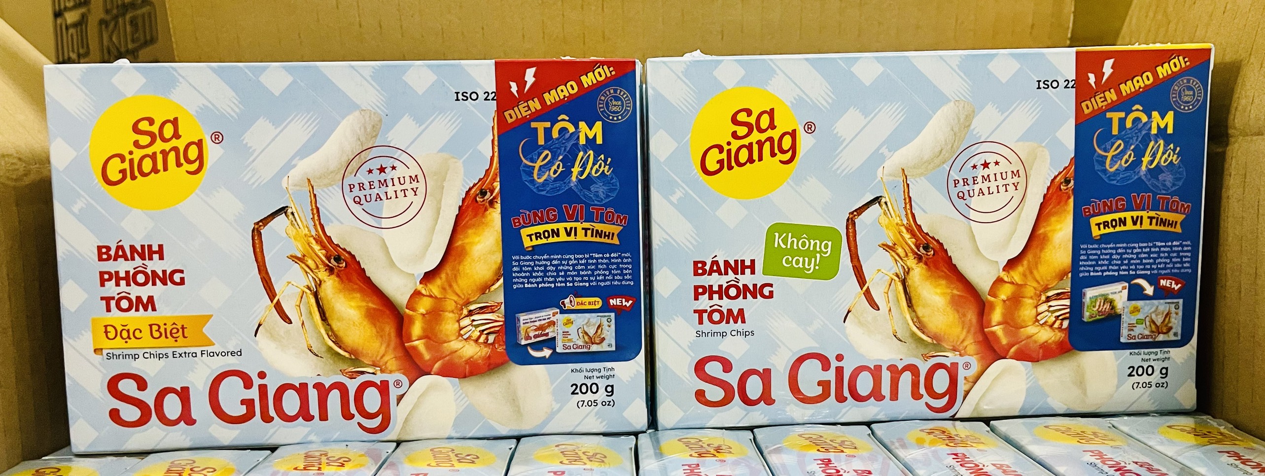 (MẪU MỚI) Bánh phồng 1 con tôm/5 con tôm Sa Giang hộp (200g)