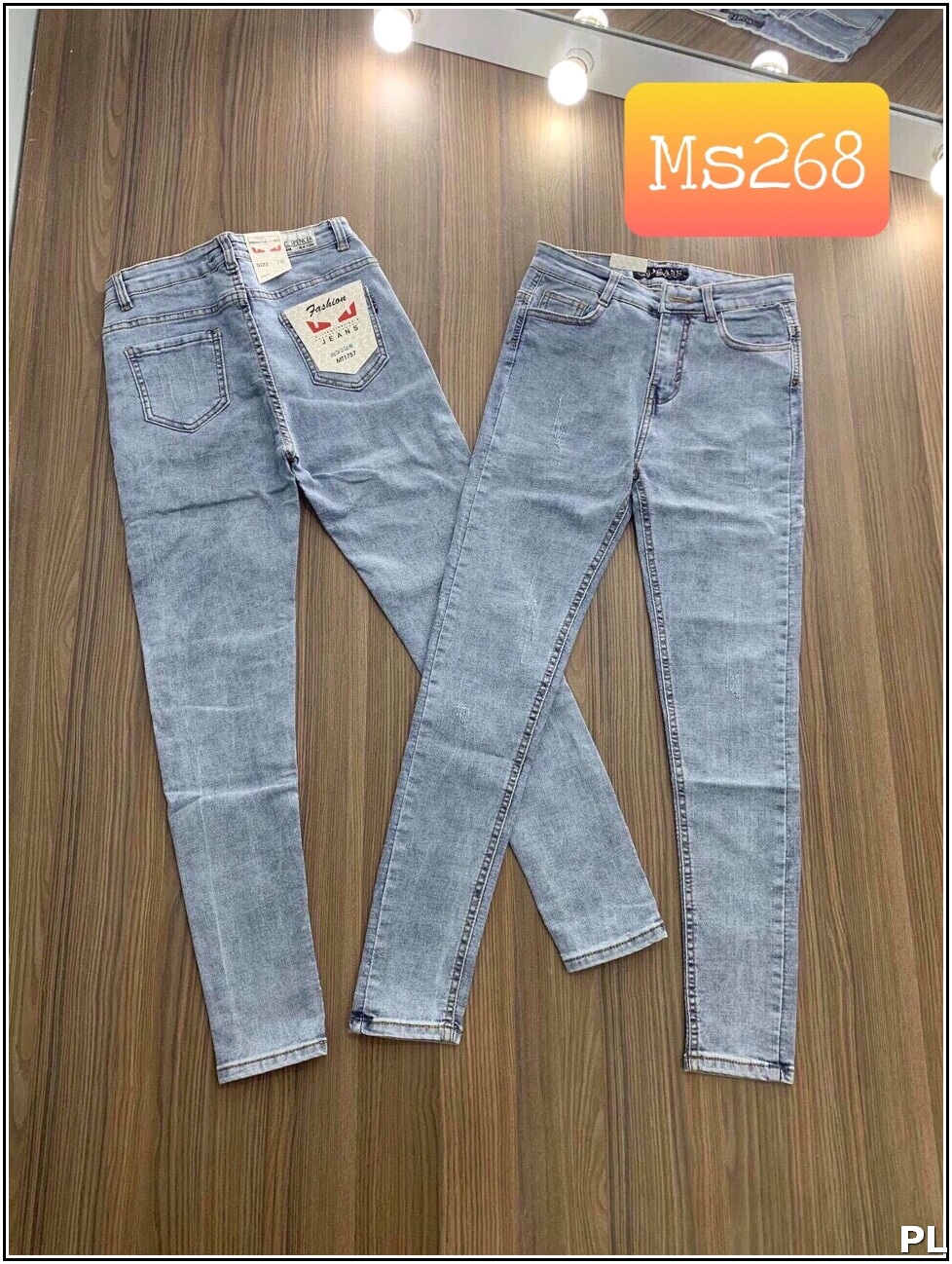 quần jean nữ xanh nhạt lưng cao 1045-2-19