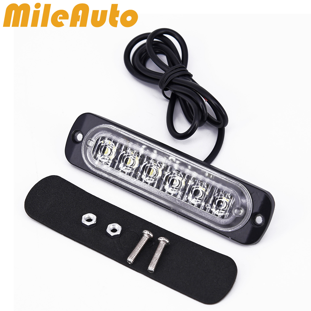 2 X Bright 6led Super White Car Driving Light Fog 12v Drl Daytime Running Light