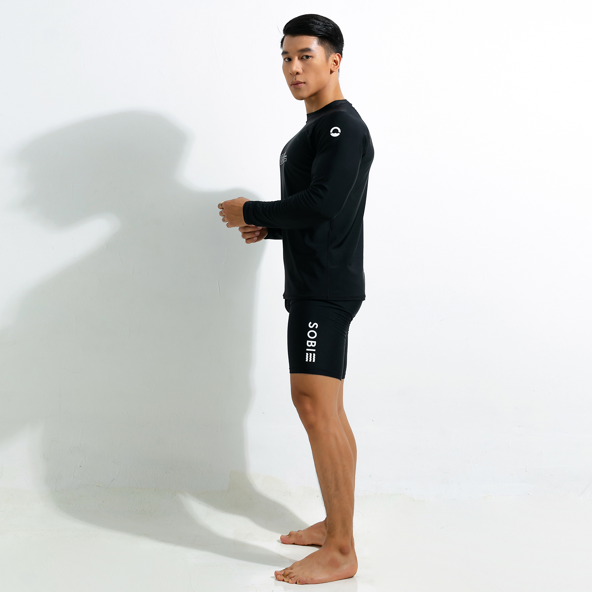 Áo Bơi Nam Tay Dài Black Sobie