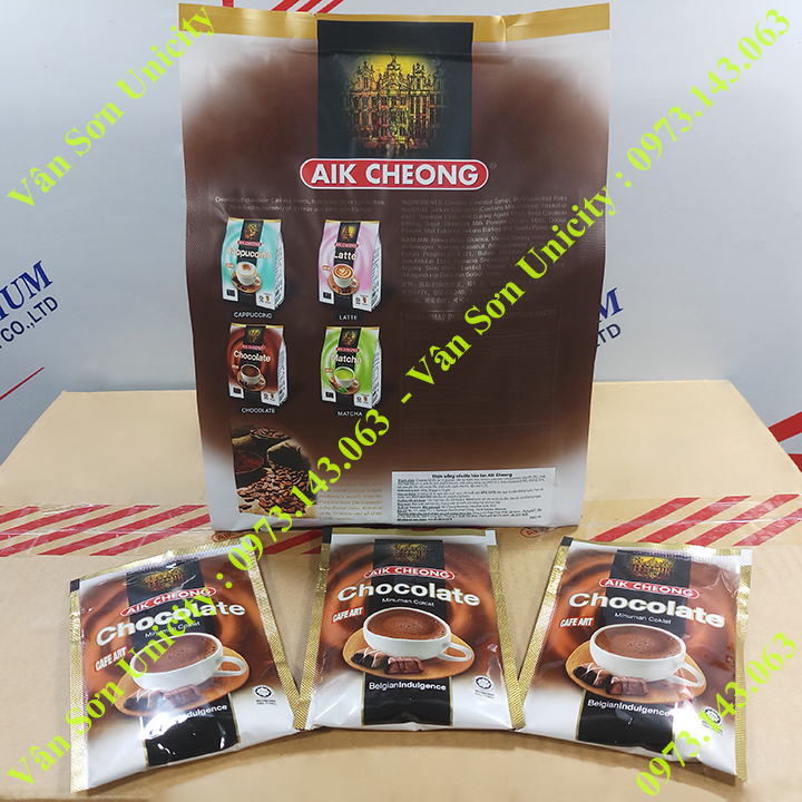 Thức uống Socola (Chocolate) Aik Cheong bịch  600g (15 gói x 40g)