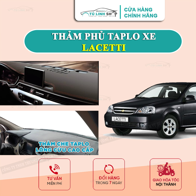 Thảm taplo xe Lacetti chính hãng MINCAR hoặc bằng lông Cừu 3 lớp và Da Cacbon
