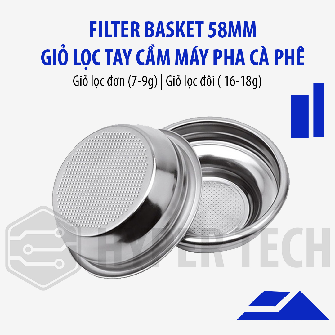 Filter (giỏ lọc) tay cầm máy pha cà phê loại 58mm (Filter Basket 58mm)