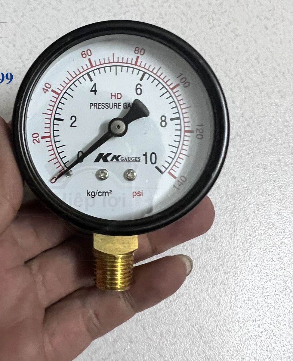 Đồng Hồ Áp Suất KKgauges Không Dầu - Chân Đứng, Hiển Thị Rõ, Độ Chính Xác Cao