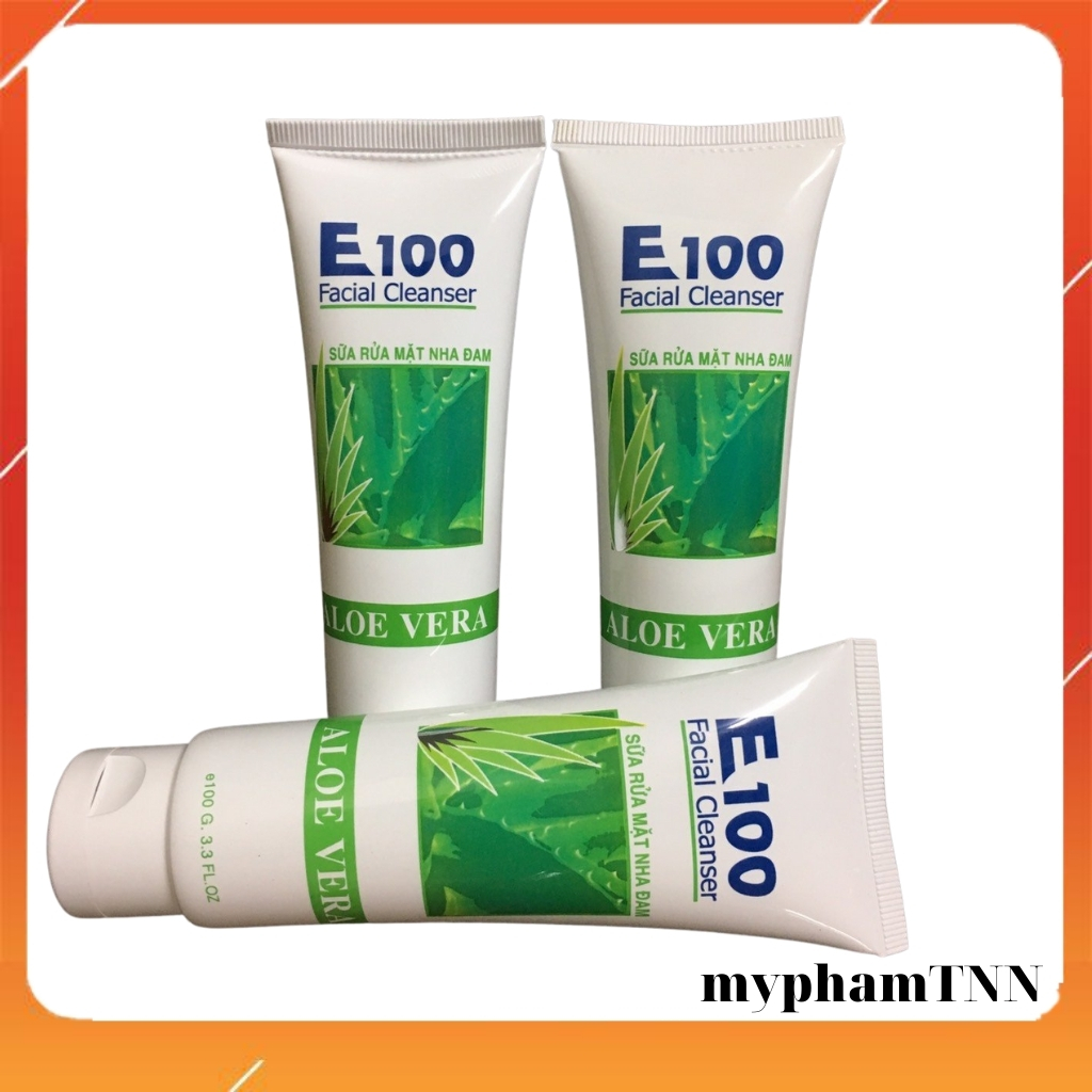 Sửa rửa mặt trắng sáng da ngừa mụn E100 nha đam 100g