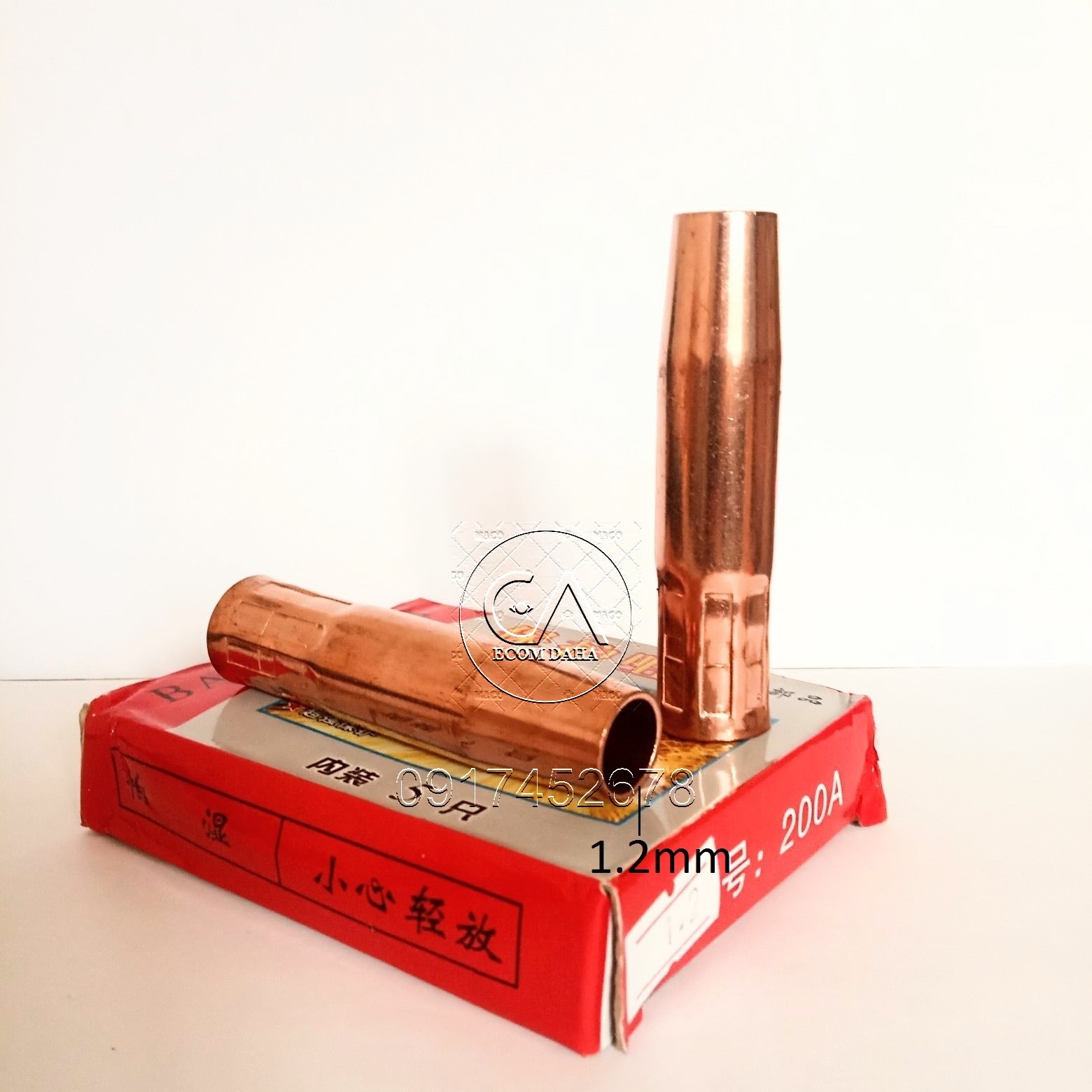 Chụp khí súng hàn mig 200A 1.25mm (đỏ) - Hộp 5 cái