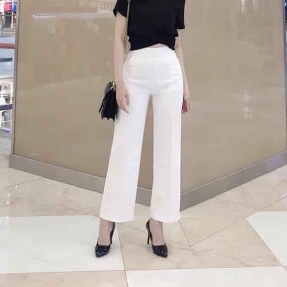 Quần ống suông khoá sườn