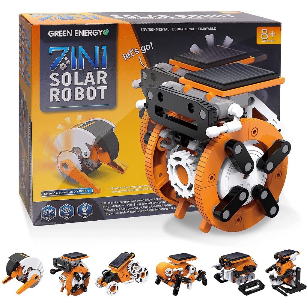 Đồ chơi giáo dục stem lắp ráp robot solar 7 in 1 chạy bằng pin năng lượng mặt trời