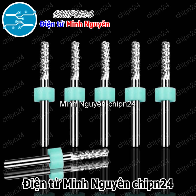 [1 cây] Mũi Phay mạch in CNC (0.8mm 0.9mm 1.0mm 1.1mm 1.2mm 1.3mm 1.4mm 1.5mm 1.6mm 1.8mm 2.0mm 3.175mm) - [Chọn Loại] - HHH.00446
