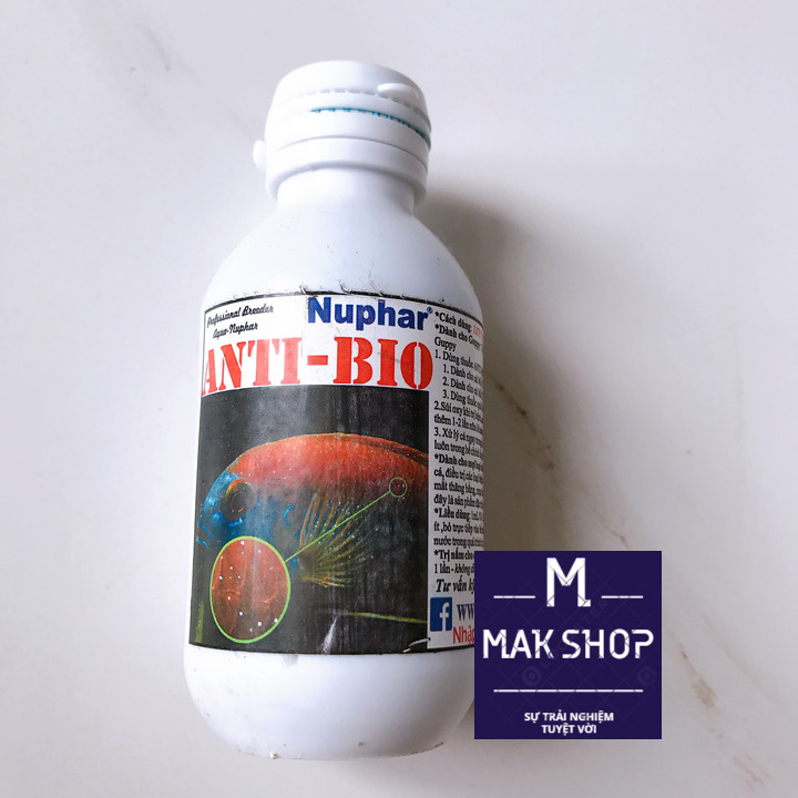 NuPhar AntiBio - Dung Dịch Xử Lý Nấm Trắng, Túm Lắc Guppy, Mục Đuôi Cho Các Loại Cá Cảnh