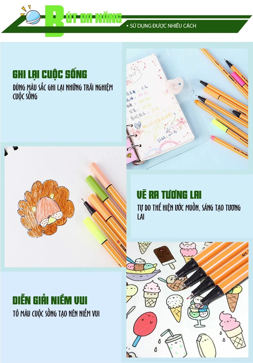 Bộ 10 Bút kim STABILO Point 88 0.4mm