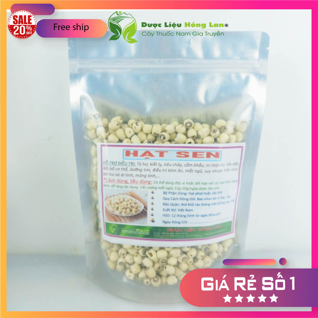 [FreeshipMAX] Hạt sen khô thượng hạng 500gr loại 1 (có hút chân không)