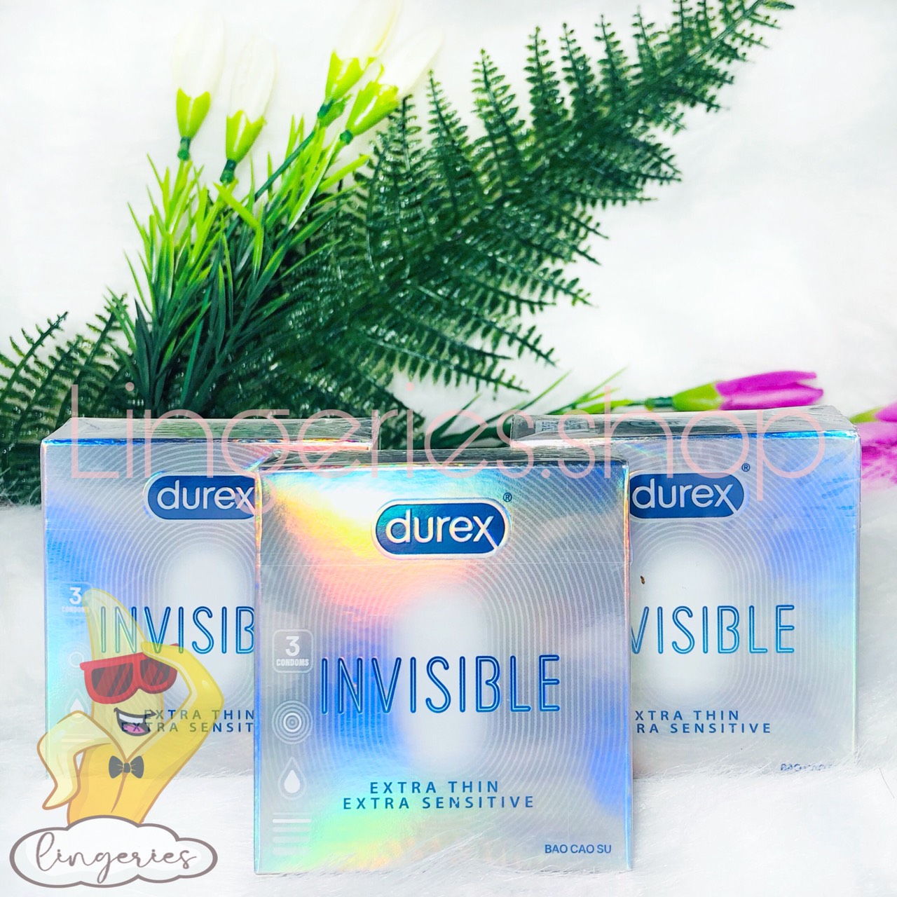 Bao Cao Su Siêu Mỏng Durex Invisible Extra Thin Extra Sensitive - Hộp 3 Cái