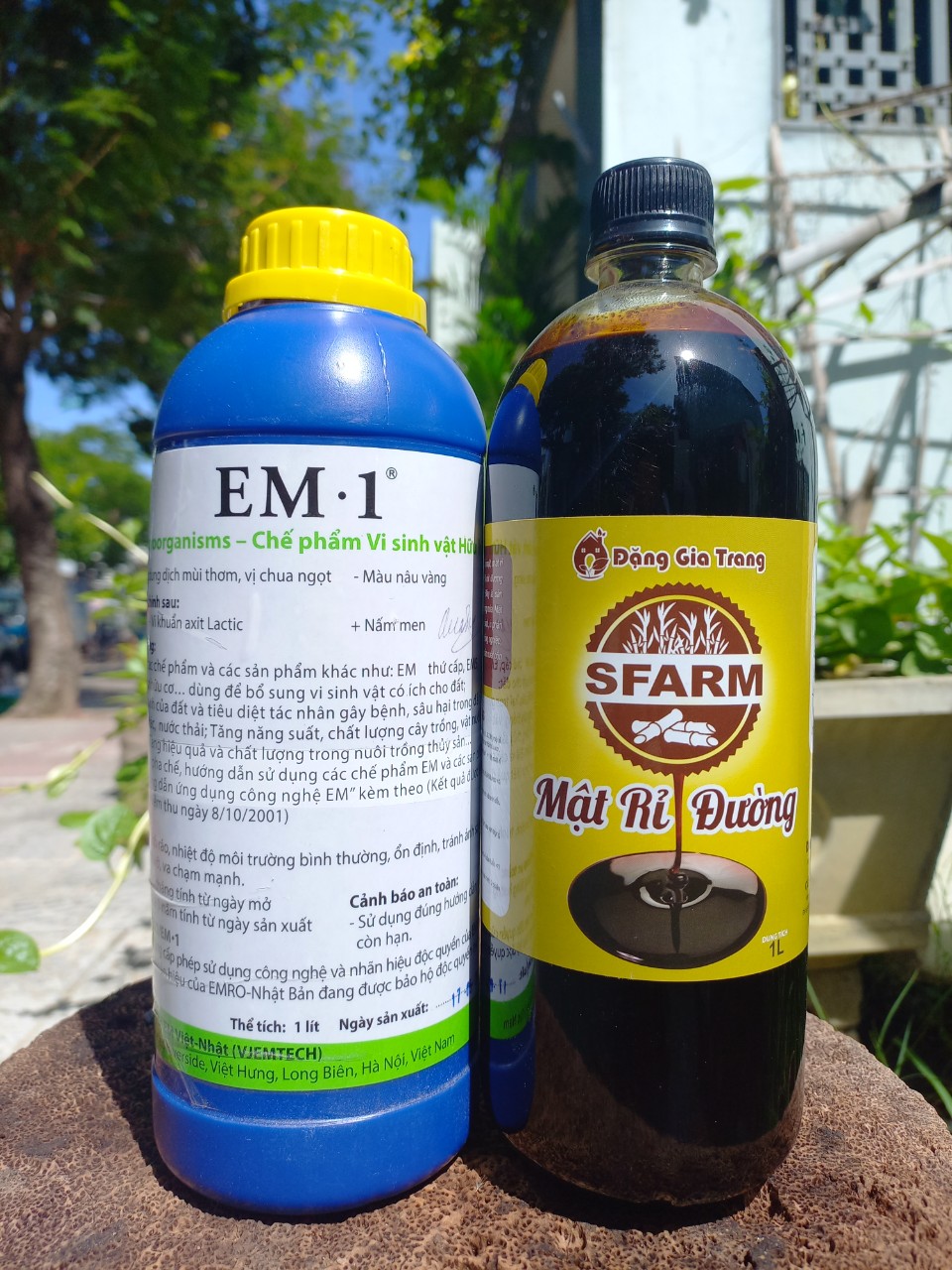 Combo 1 lít Chế phẩm vi sinh EM1 gốc + 1 lít Mật rỉ đường nhân sinh khối 20 lít men thứ cấp