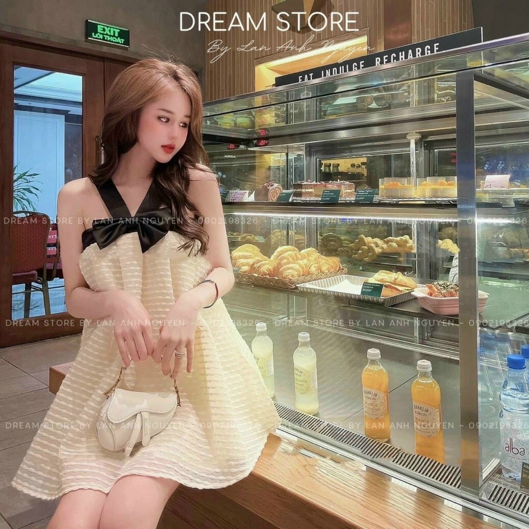 [HOÀN TIỀN MAX 18% + FREESHIP MAX 0Đ] Đầm Yếm Nơ Nữ Siêu Xinh Chất Voan Bông MAX.2000