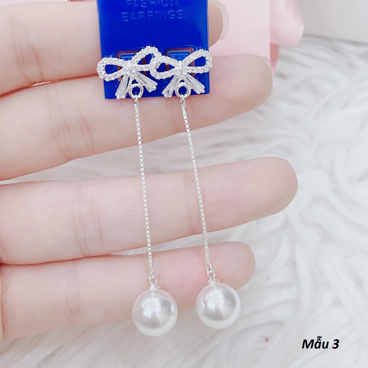 Bông tai nữ bạc ta thả dài MS68e
