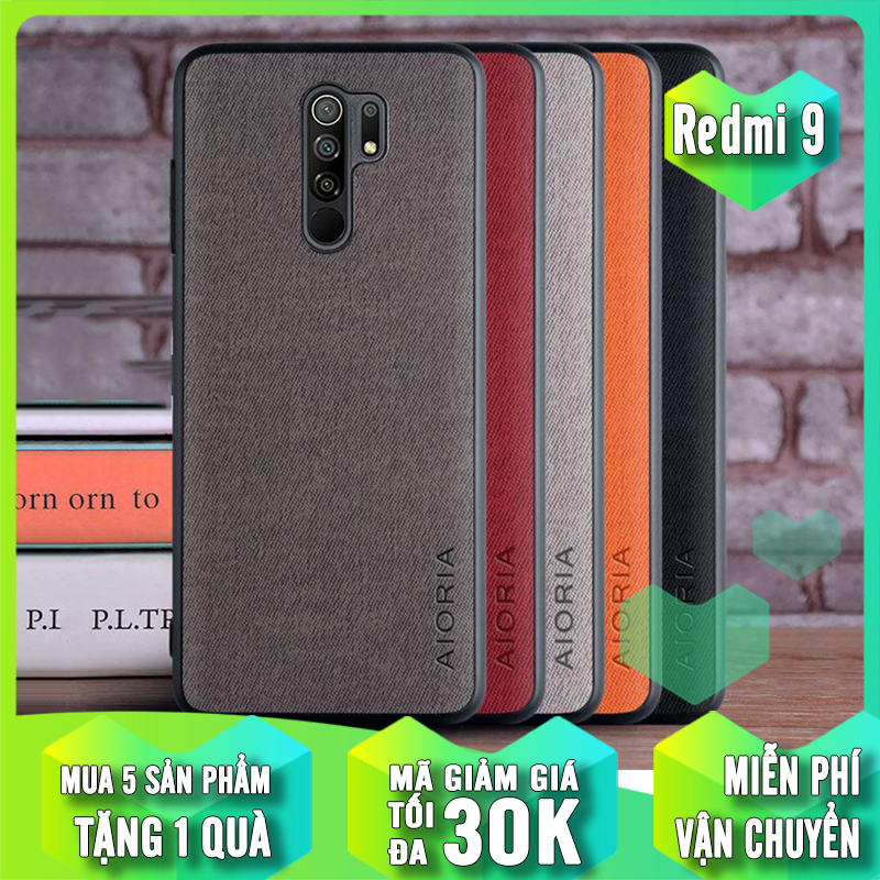 Ốp lưng cho xiaomi redmi 9 jean khắc logo aioria