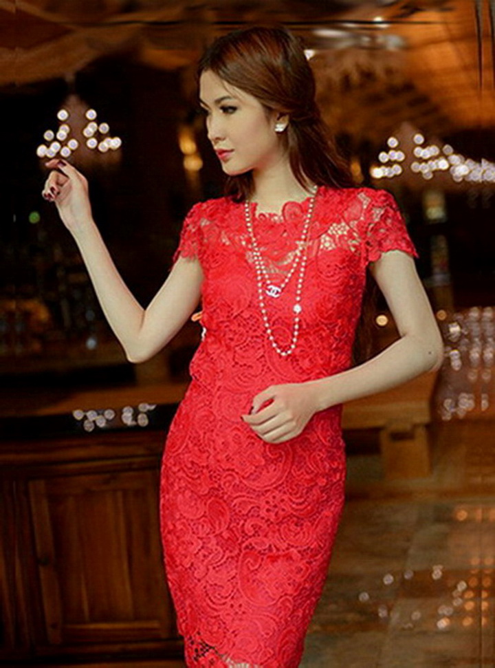 Mydu Sale |   Ms 1550 – Luxurious Lace Party Dress, Elegant and Flattering