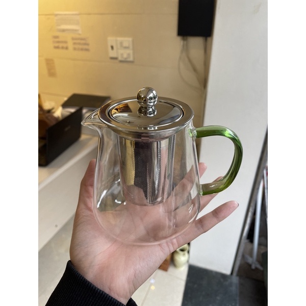 Bình thủy tinh pha trà có lõi lọc inox 304