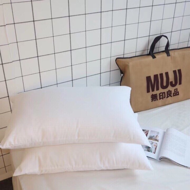 2 Ruột gối Muji ép hơi kích thước 45x65 cm, gối bông gòn