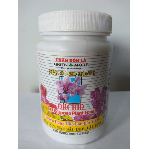 Phân bón lá grow more npk 30-10-10+te orchid - chai 85 gram