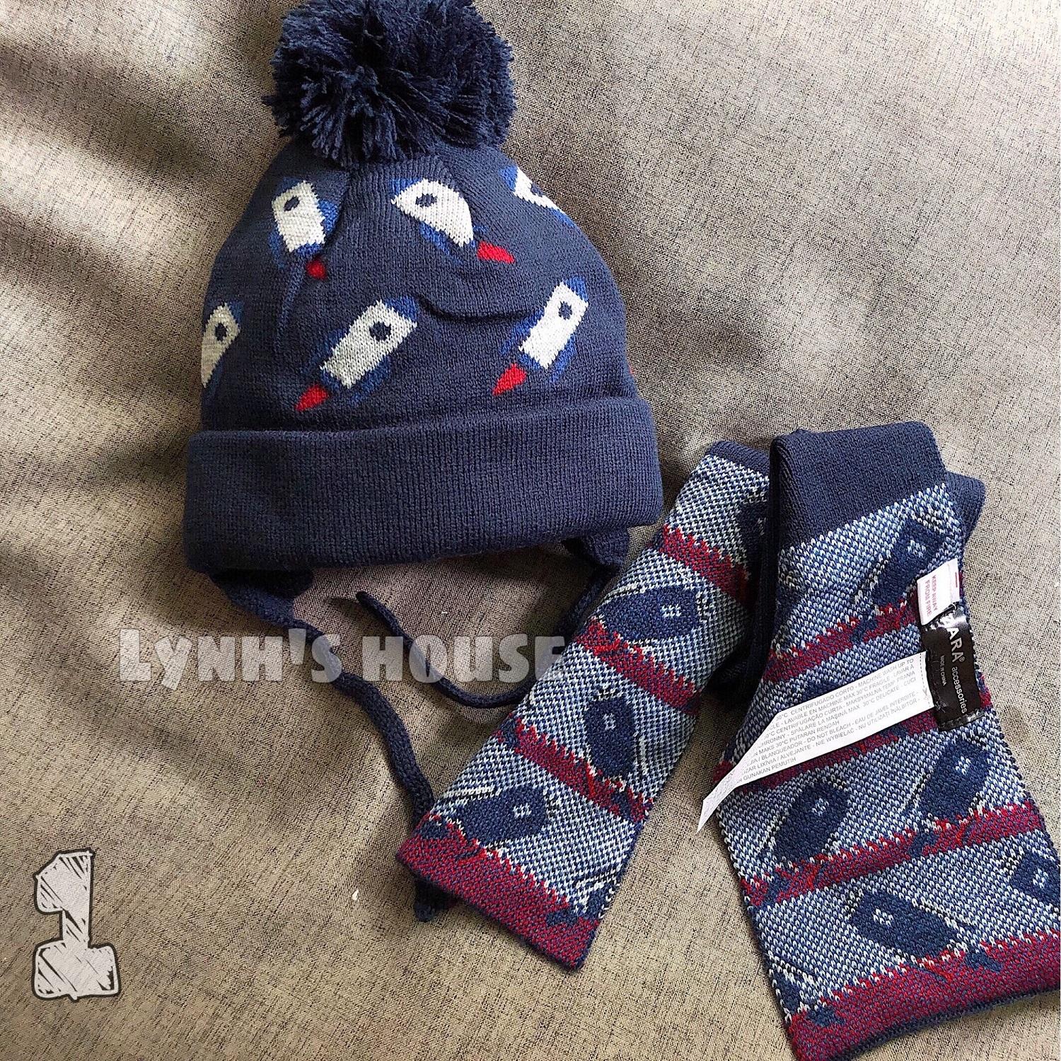 Set nón len và khăn choàng cổ Zara Baby cho bé