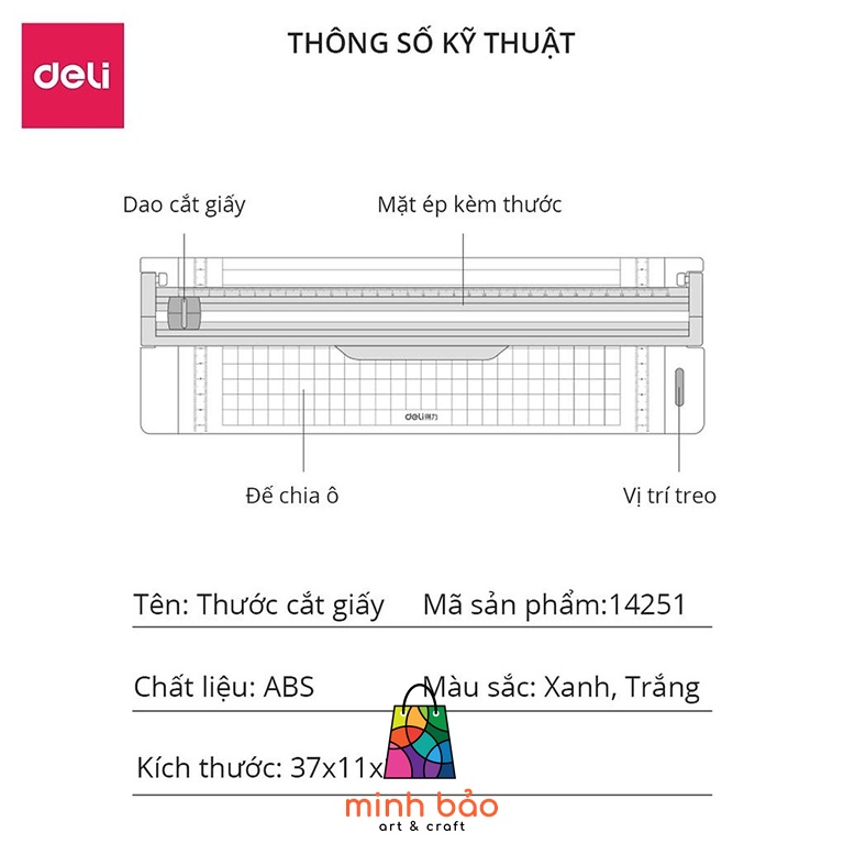 BÀN CẮT GIẤY KHỔ A4 MINI DELI 14251