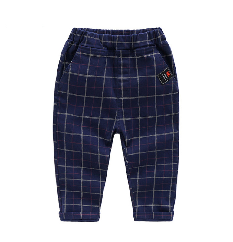 Quần âu chất vải kaki bé trai WELLKIDS kẻ siêu cute QA1