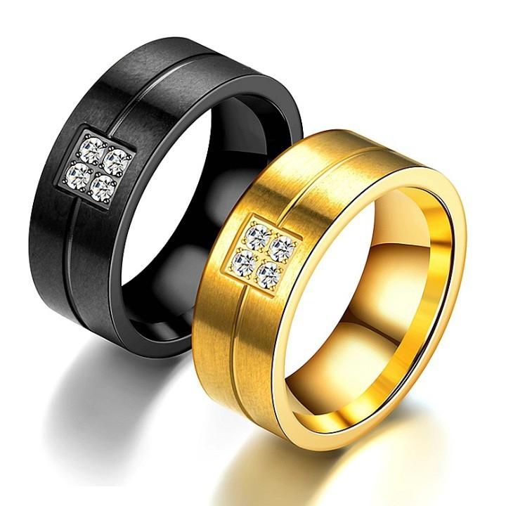 Nhẫn Nam Titan Đính Đá Không Đen TT 1193