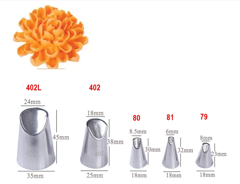 [HCM]Bộ 5 Đuôi bắt bông kem hoa cúc đúc