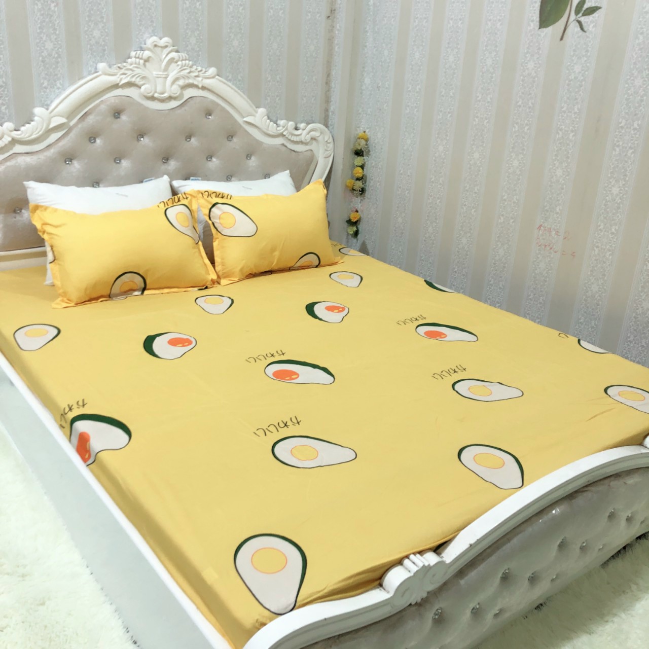 Set Ga Gối 3 Món ( 1 Drap + 2 Vỏ Gối Nằm ) Không Phai , Không Xù