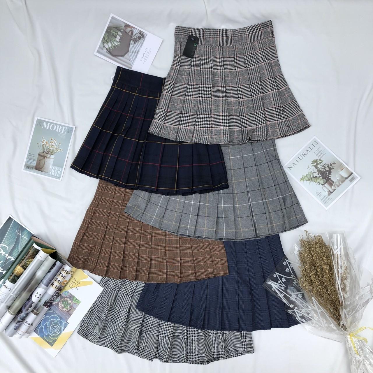 chân váy nữ chân váy tennis karo sọc mẫu nhiều màu form 50kg trở lại,chân váy nữ xếp ly có quần thời trang nữ(ch)