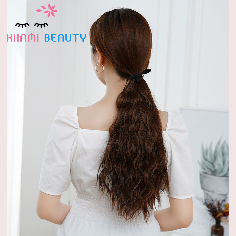 Tóc giả cột xù mì, tóc giả cột sóng 40cm, sợi tơ cao cấp