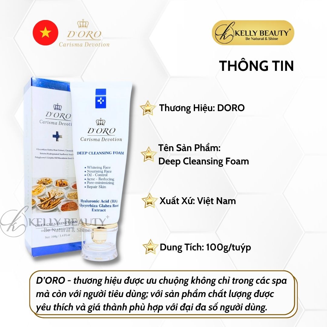 Sữa Rửa Mặt Sáng Da DORO Deep Cleansing Foam | Kelly Beauty