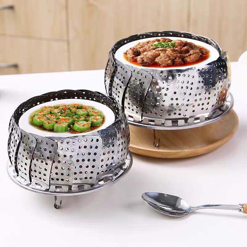 Xửng hấp vỉ hấp inox gấp gọn thông minh cao cấp