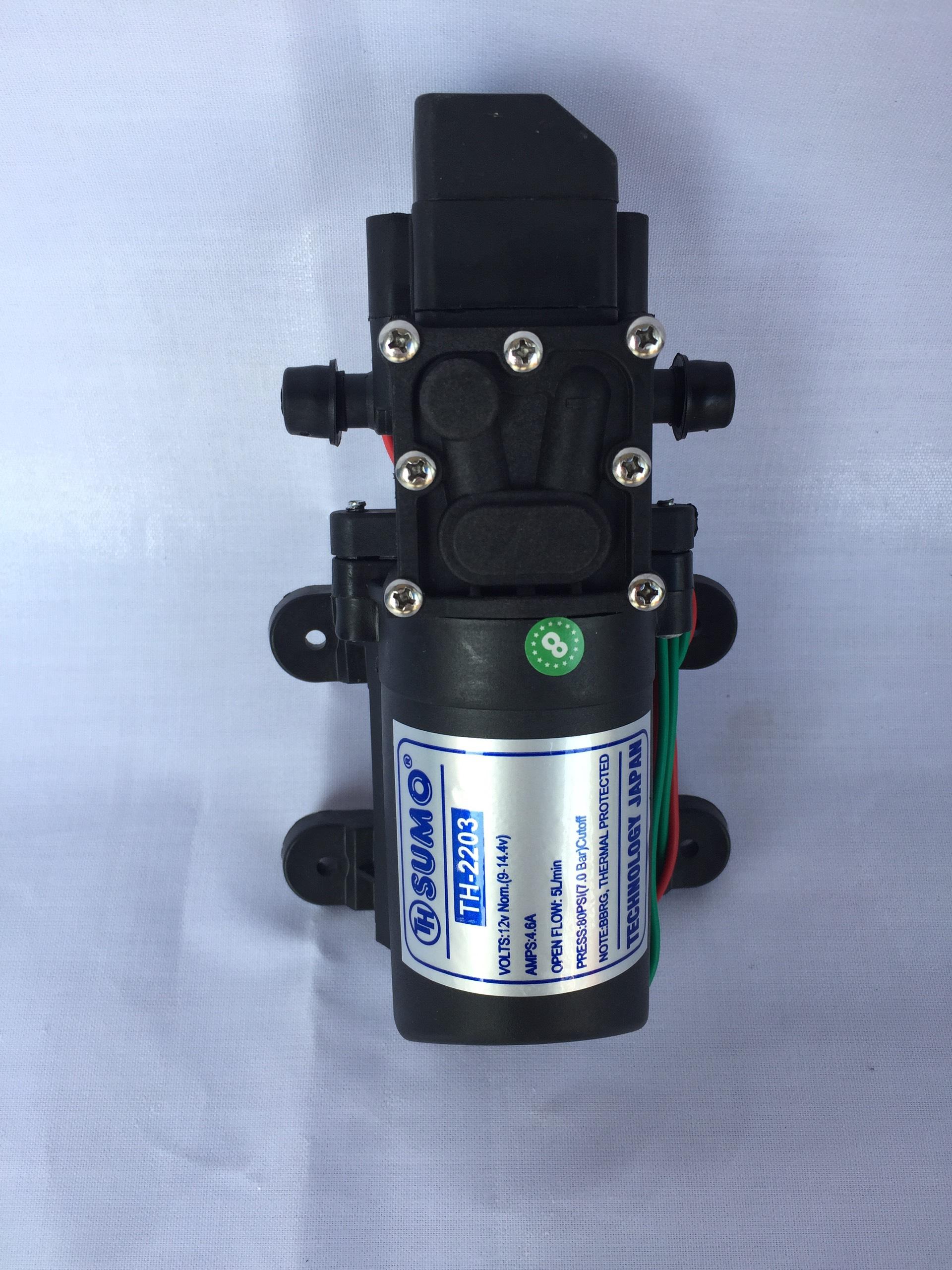 Máy bơm tăng áp mini Sumo đen. Máy bơm phun sương, tưới lan tự động ngắt. 5L/phút