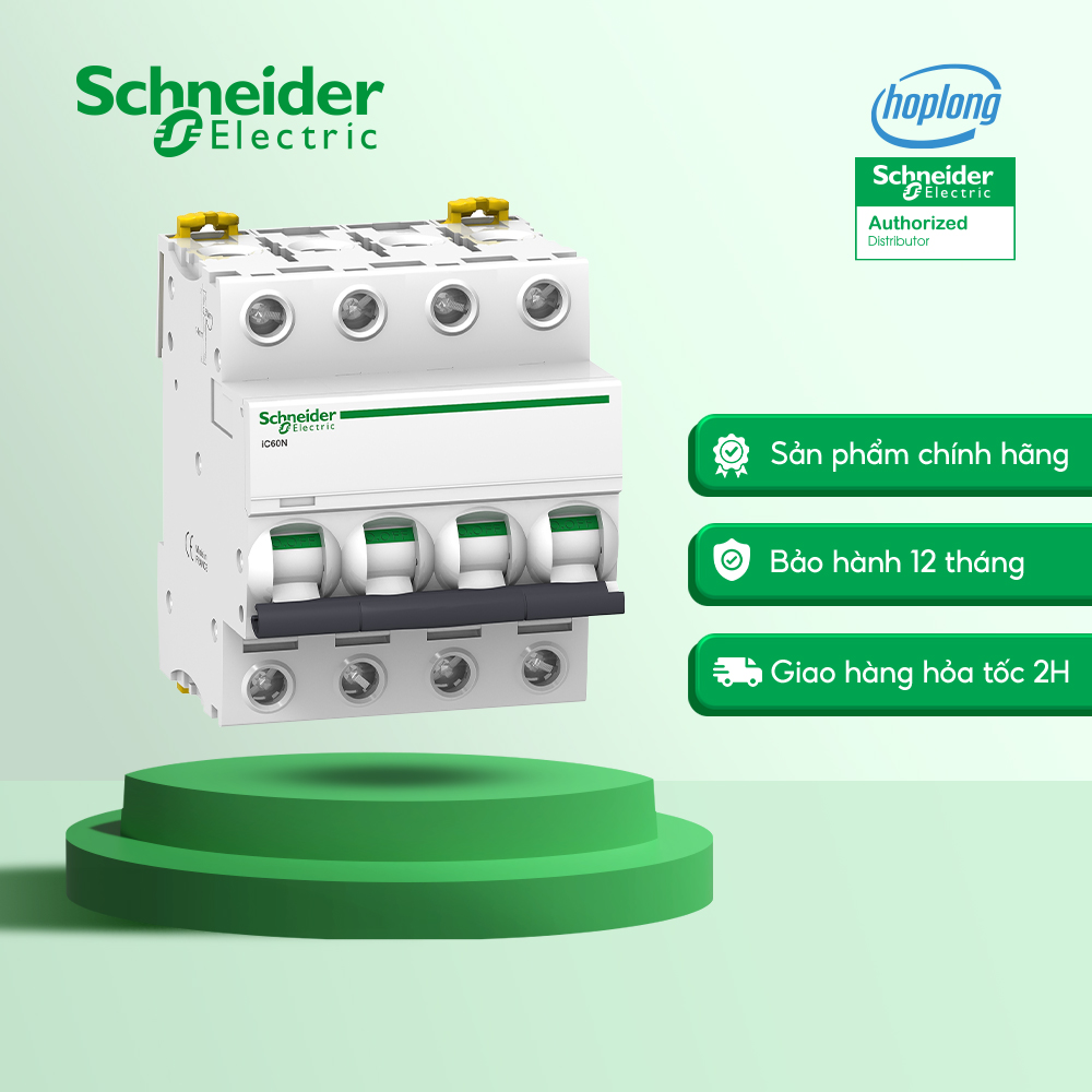 Cầu dao tự động a9f74440 schneider acti9 ic60n, 4p, 40a, 6ka, 400vac