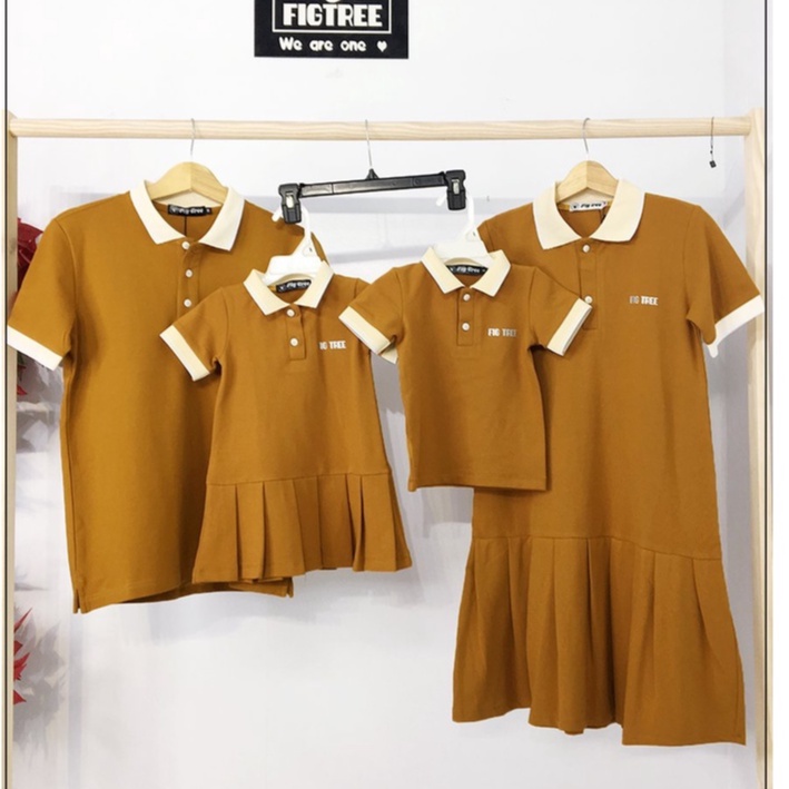 Đồng phục gia đình polo fig tree màu cam đất